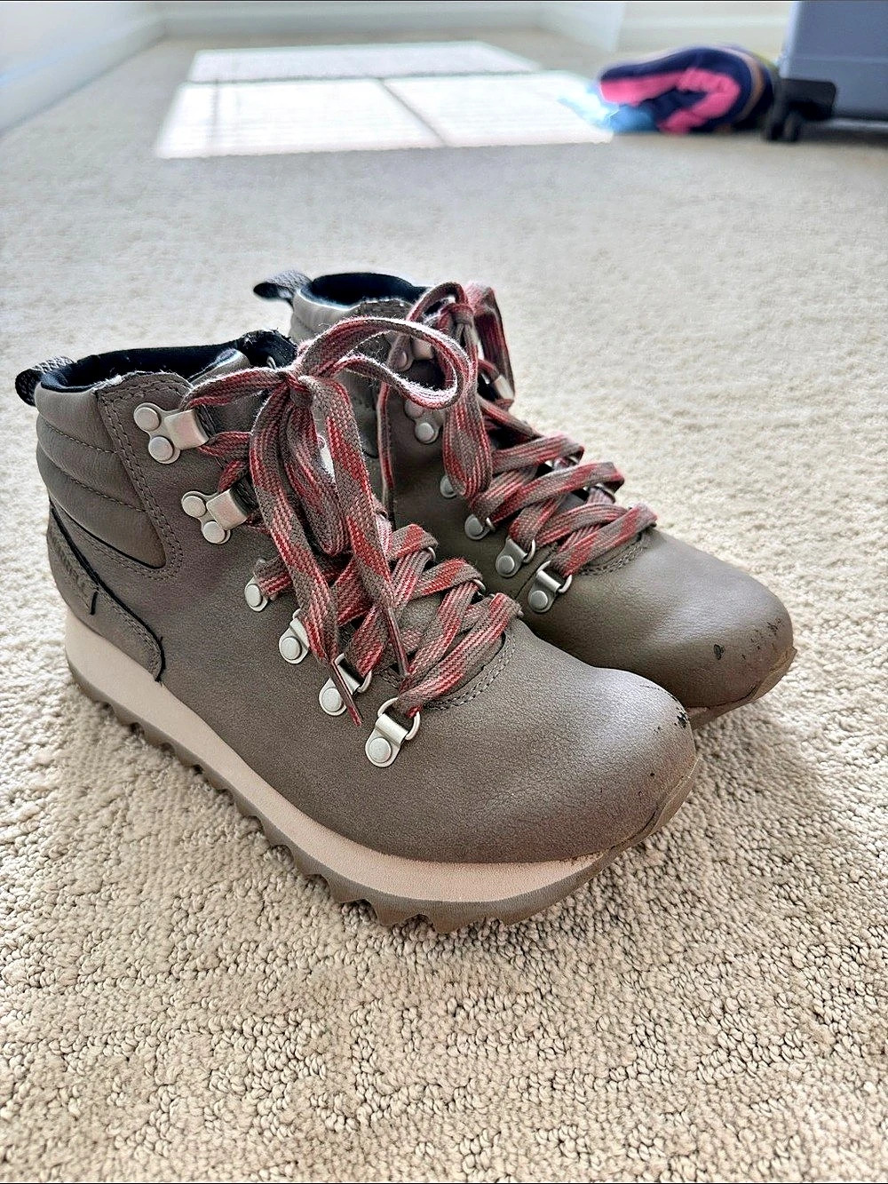 Merrell Alpine Hiker Leather Hiking Boots Brown & Red US 6